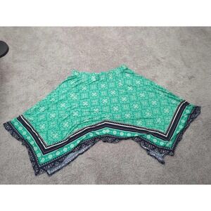 Lane Bryant Skirt Womens 22/24 PLUS Green Handkerchief Flowy‎ Midi Boho